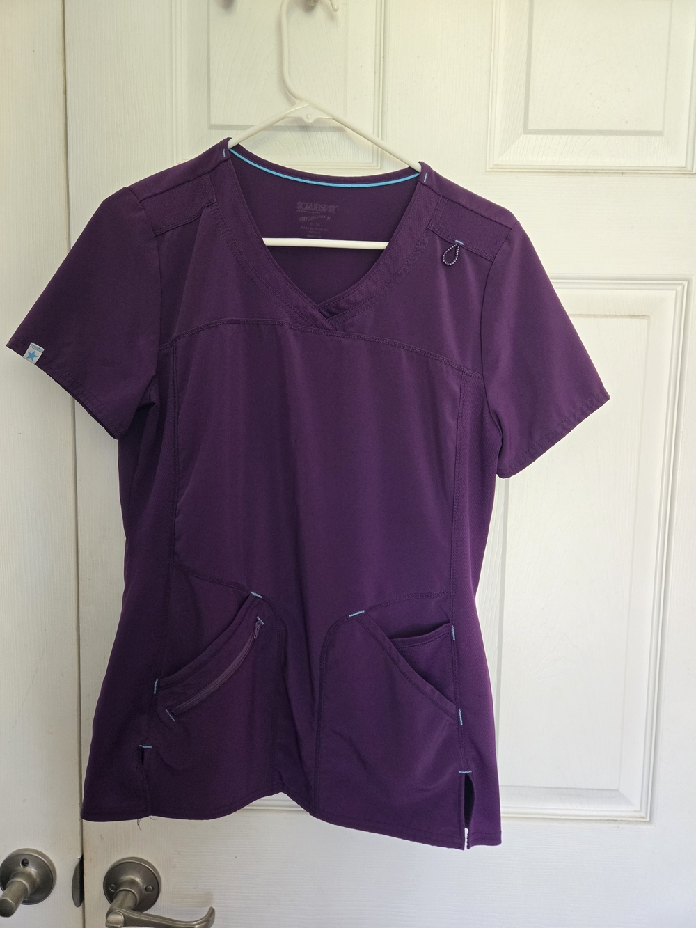 Scrubstar Small Purple Women's V-Neck Scrub Top
